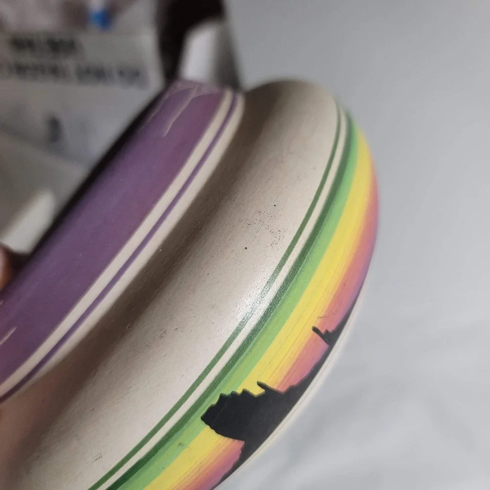 Southwest Native American Ute Pottery Vase Bowl Sunset Desert Scene‎ Signed